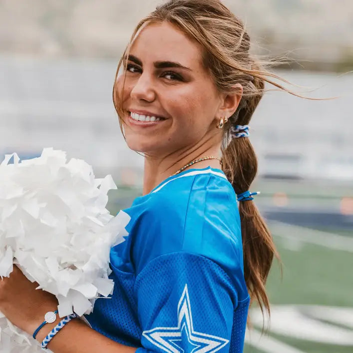 K'Lani Game Day Blue & White Hair Ties