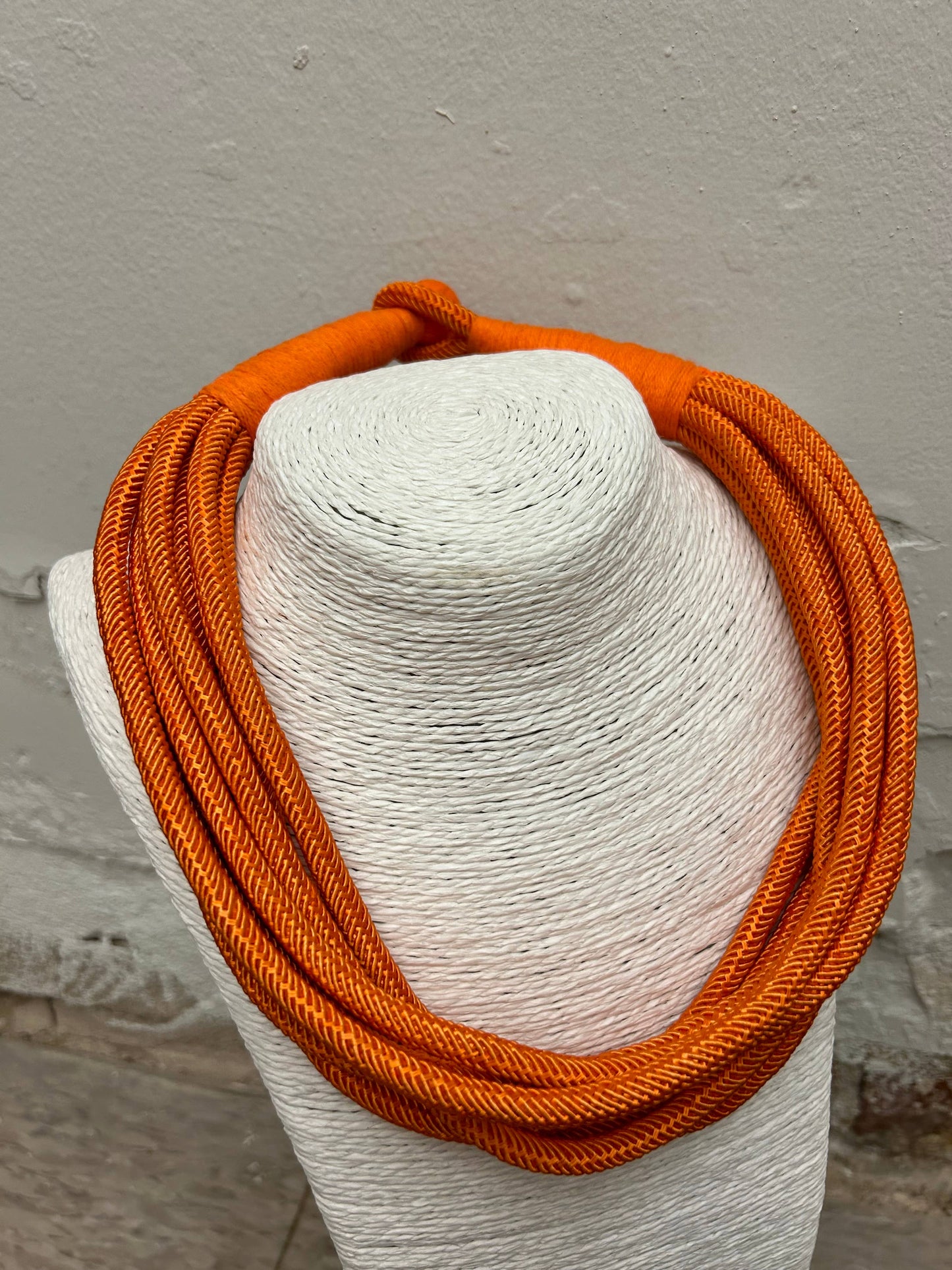 Slub 8-Strand Necklace in Orange