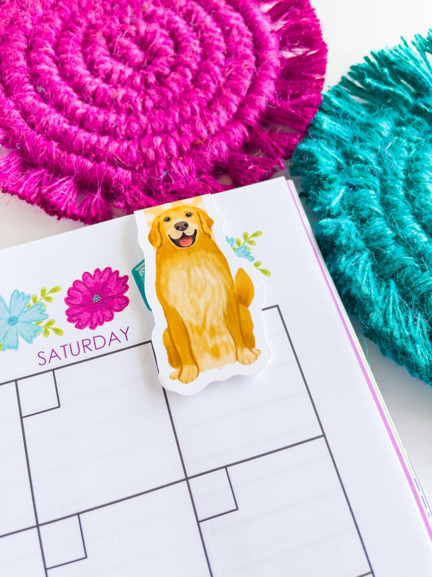 Golden Retriever Magnetic Bookmark