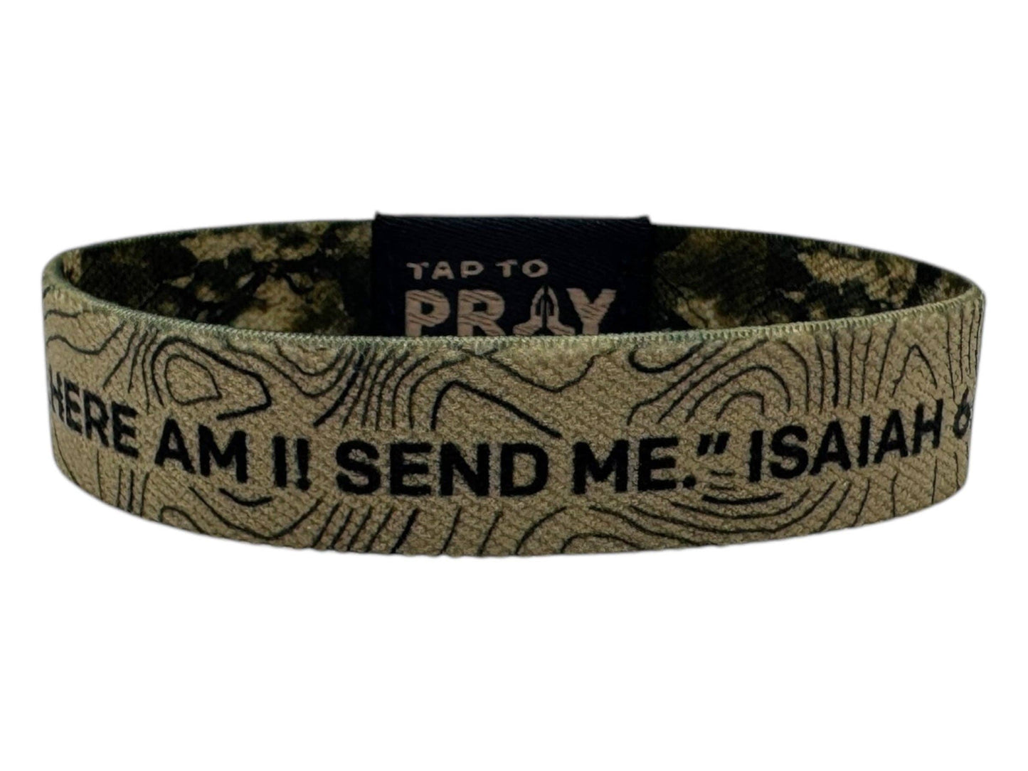 Valor Camo & Isaiah 6:8 Tap to Pray Wristband