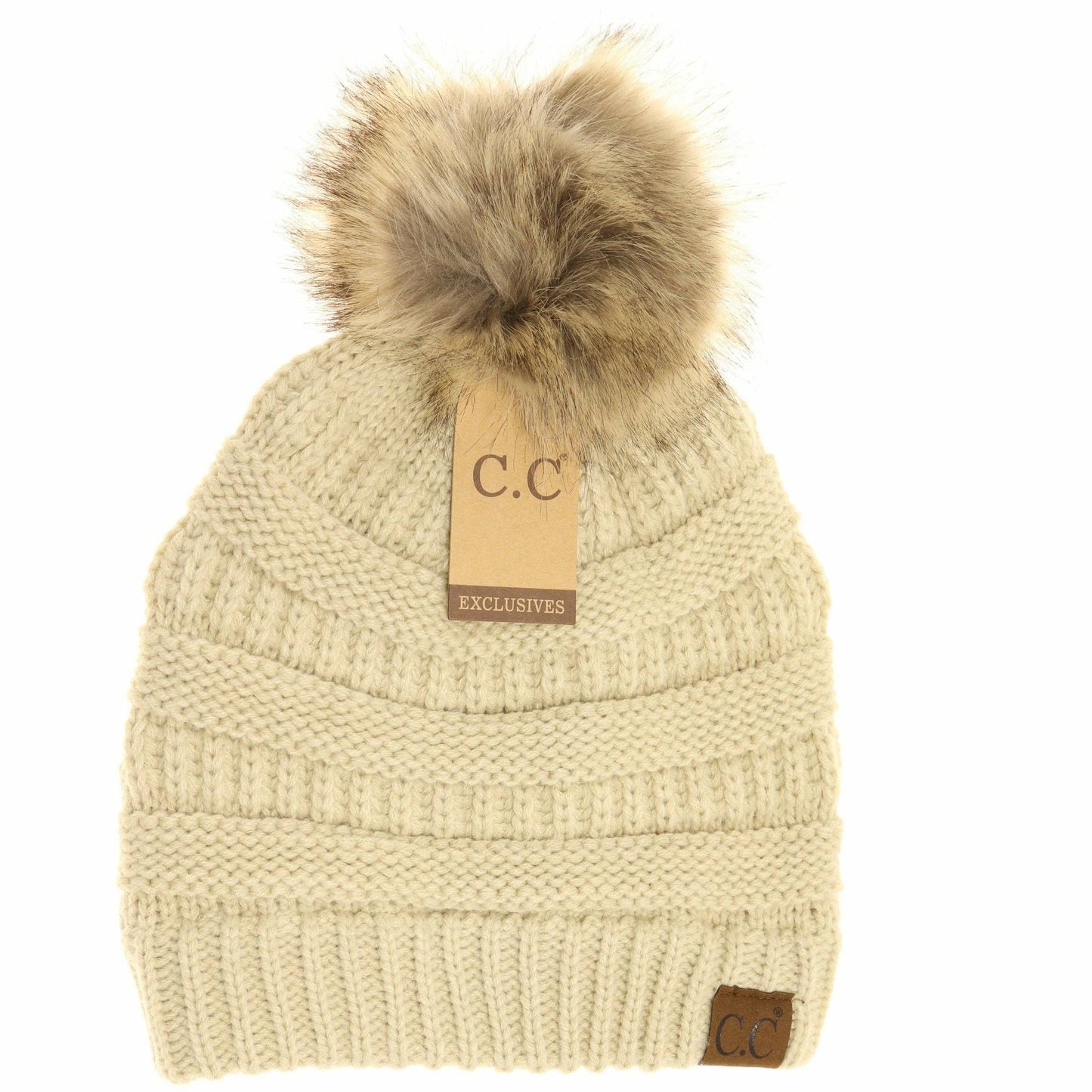 C.C Fur Pom Beanie
