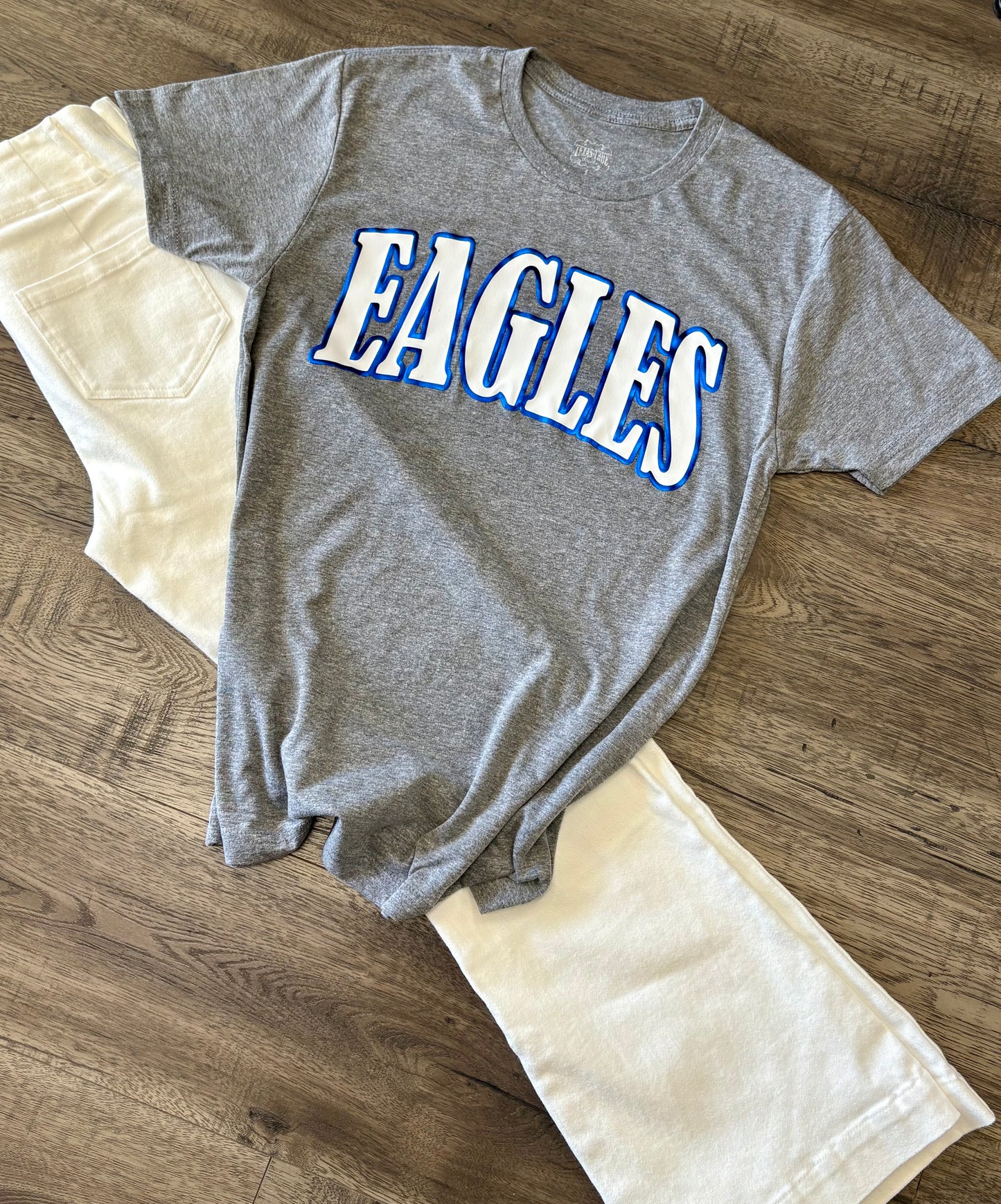 Eagles Blue Metallic Puff Tee