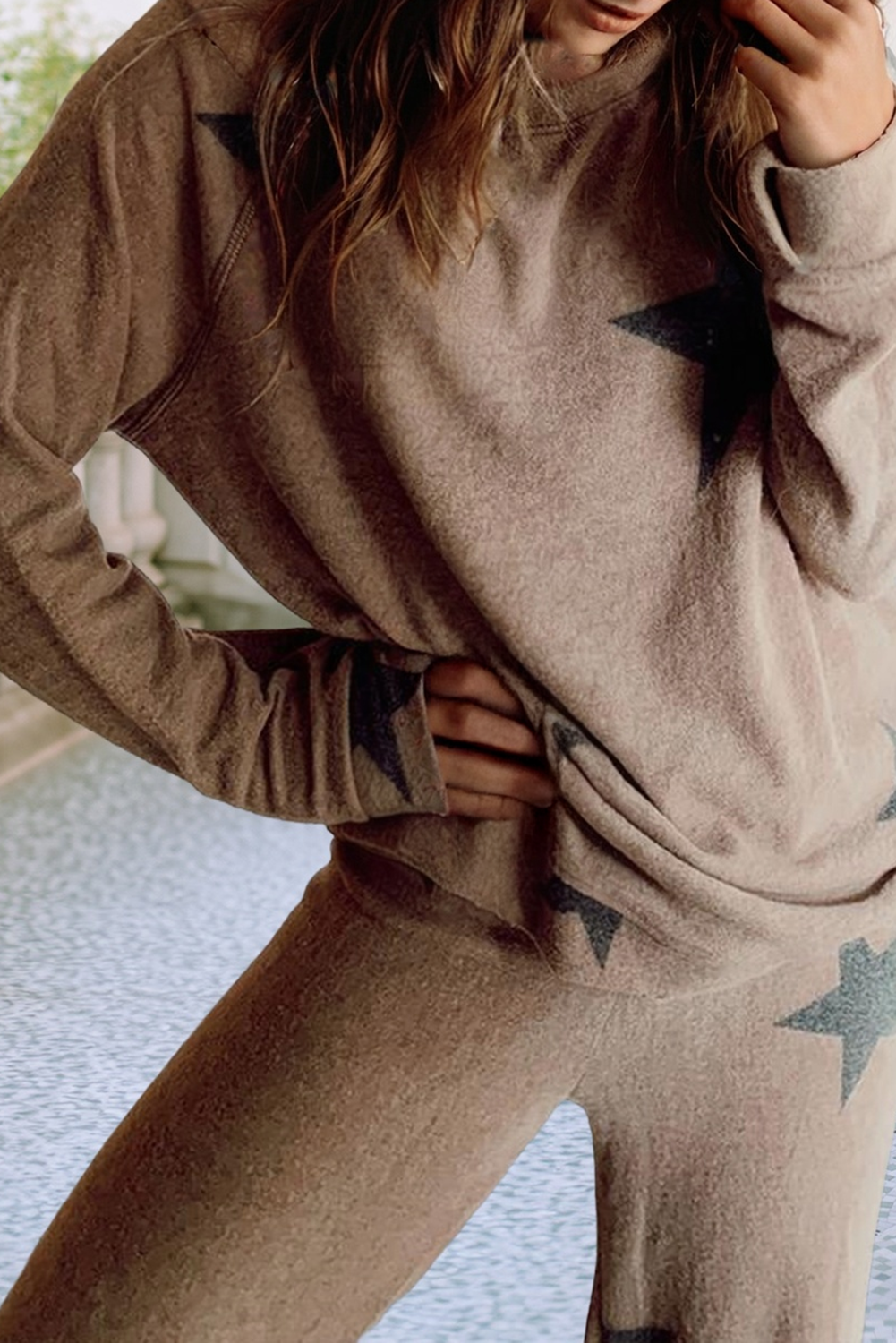 Retro Star Long Sleeve Drawstring Lounge Set