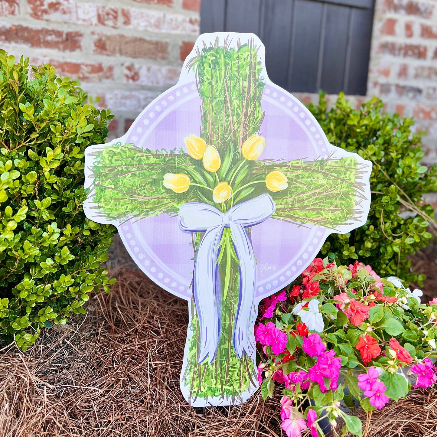 Tulip Cross Garden Stake