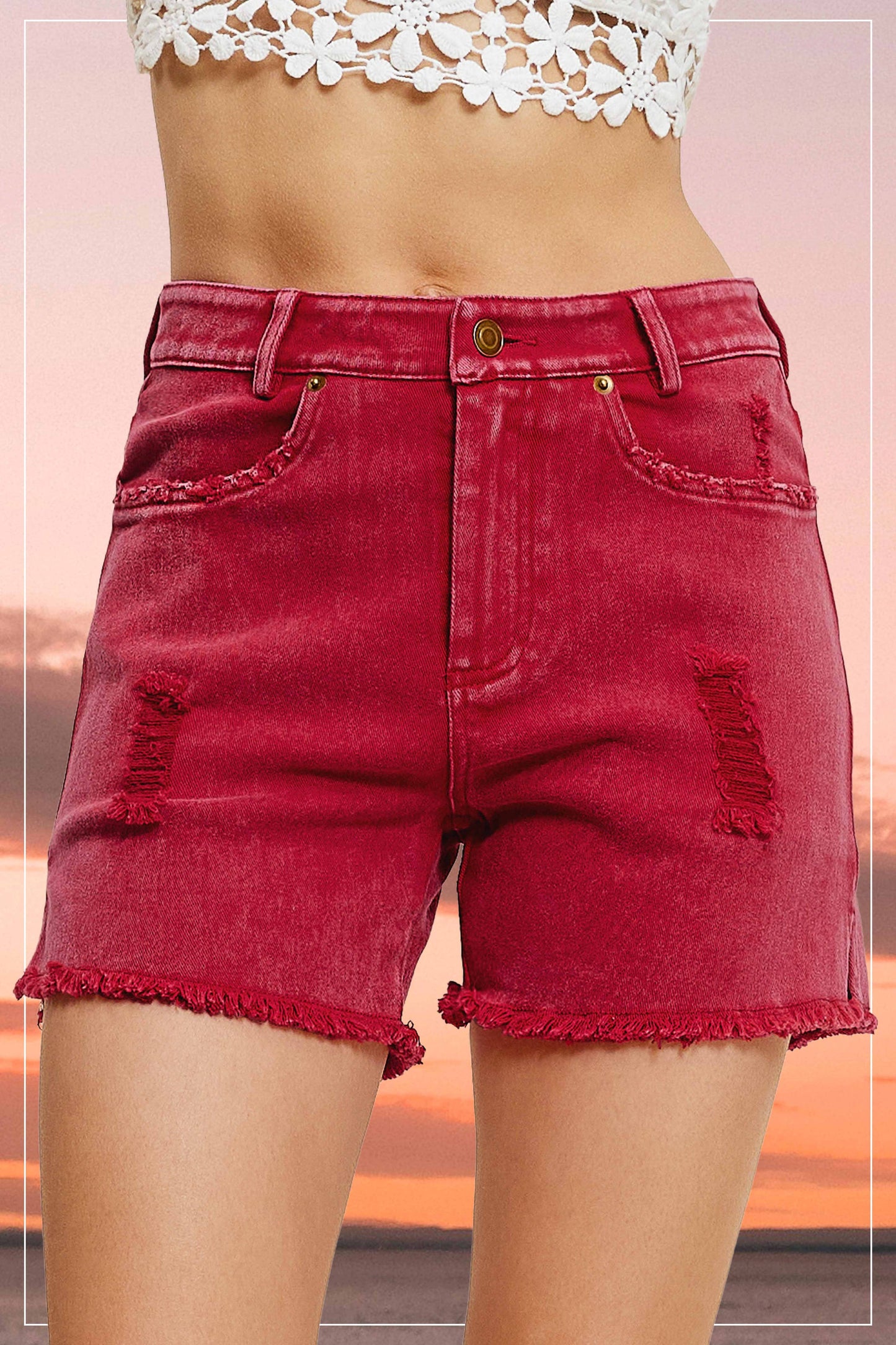 La Miel High Rise Mineral Washed Shorts