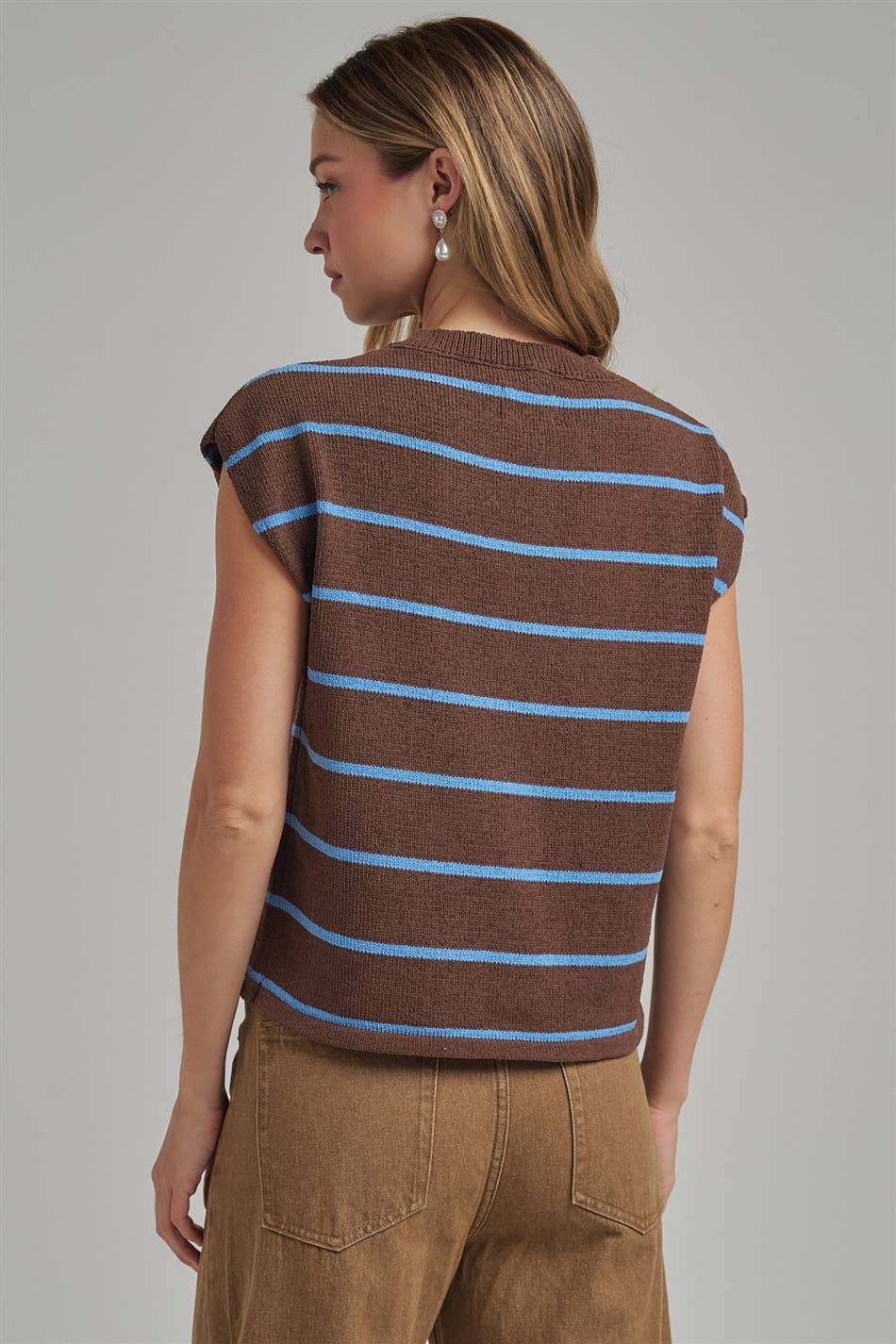 Striped Transitional Sleeveless Sweater