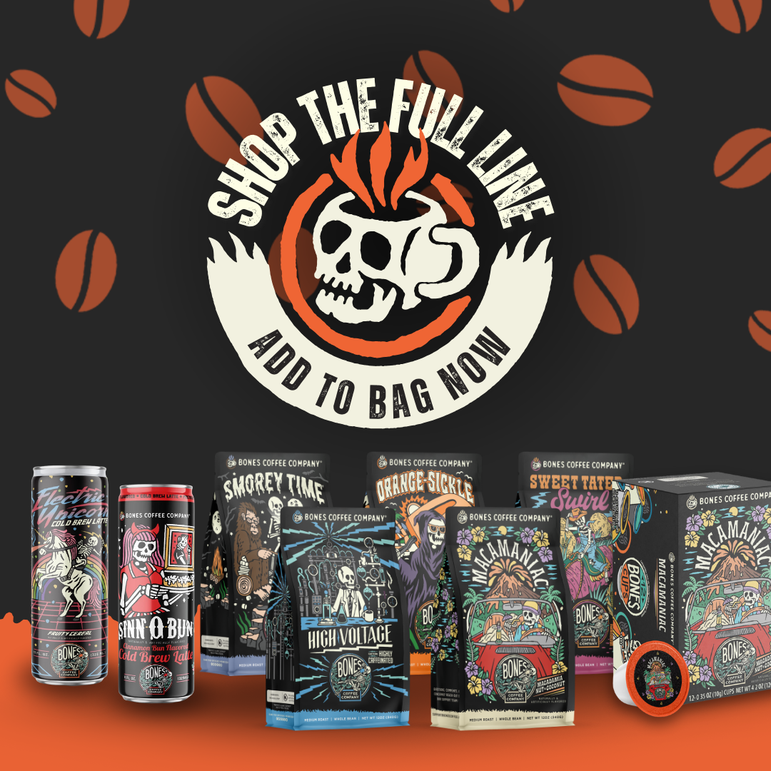Bones Army of Dark Chocolate Flavored Ground 12oz Coffee