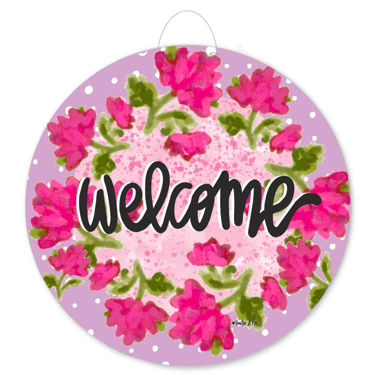 Pink Blossom Welcome Door Hanger