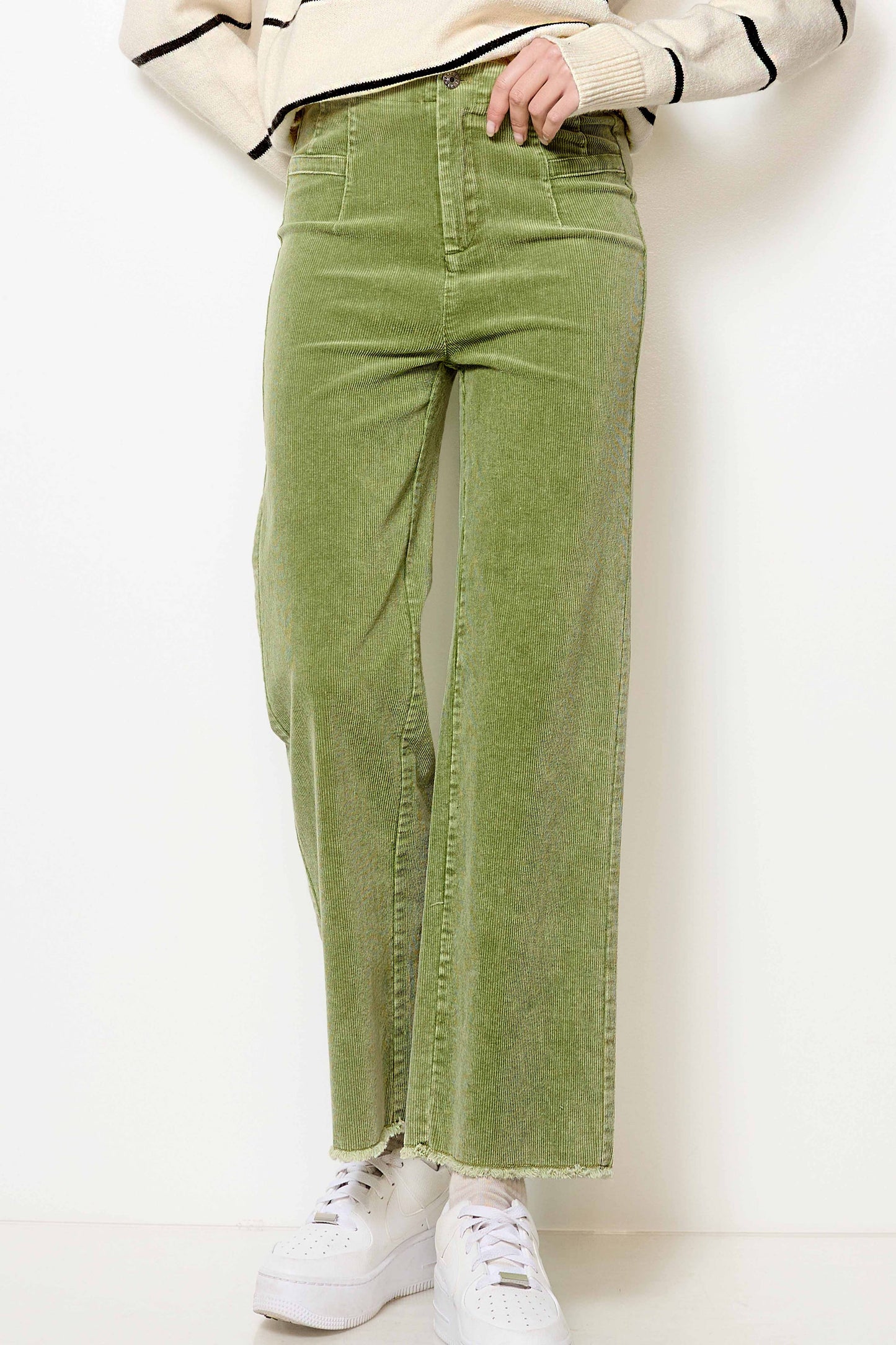 La Miel High Waisted Wide Leg Corduroy Pants