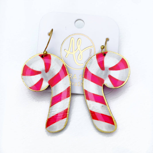 Candy Cane Dangle Earrings