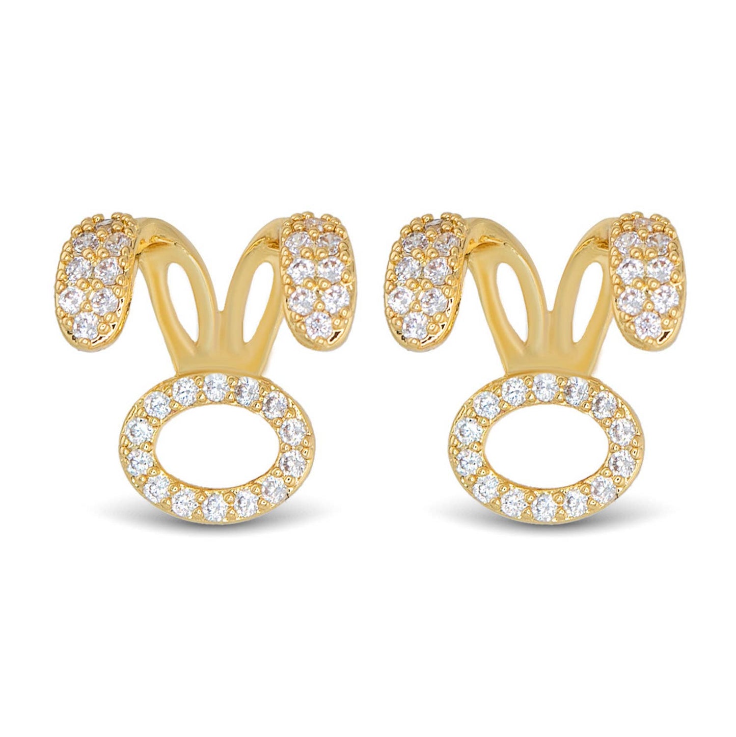 Gold Bunny Ear Earrings