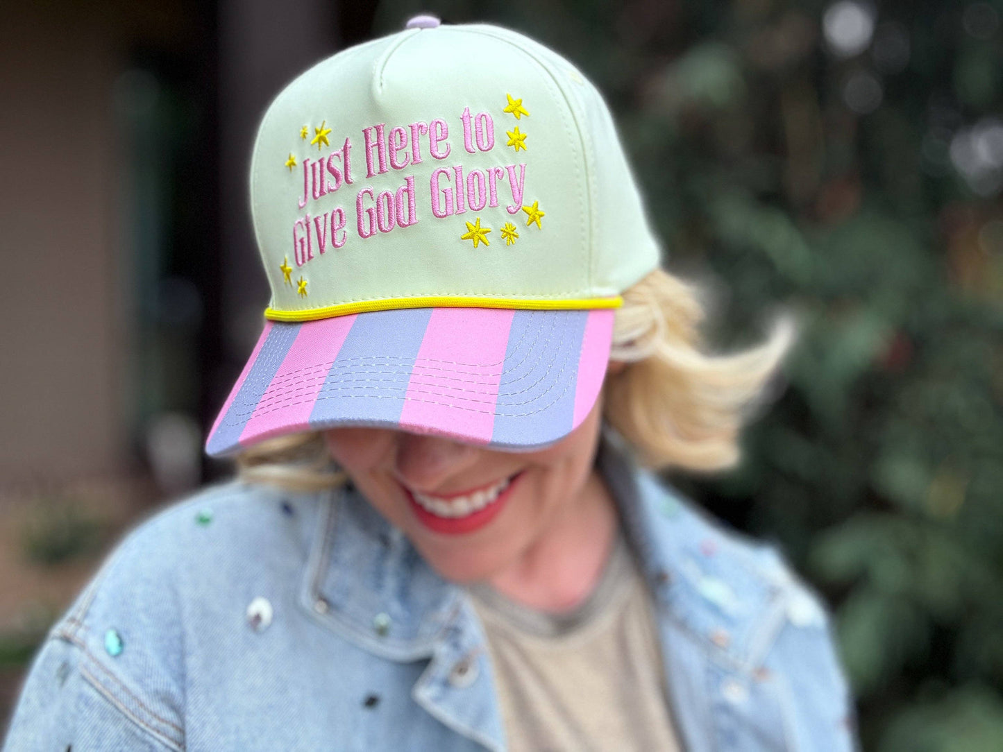 Embroidered "Give God Glory" Baseball Cap