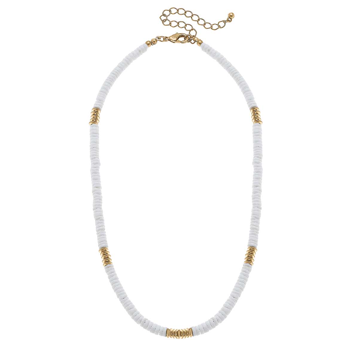 Joanna Beaded Shell Necklace in Ivory