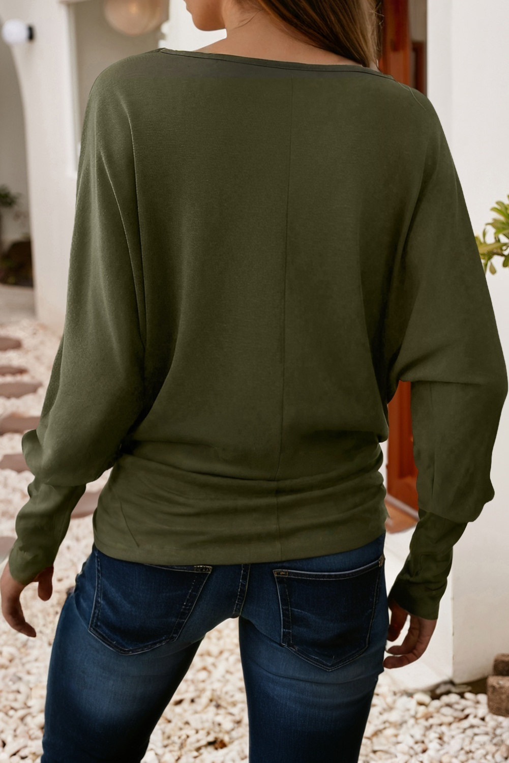 Sequin Santa Claus Patched Dolman Long Sleeve Top