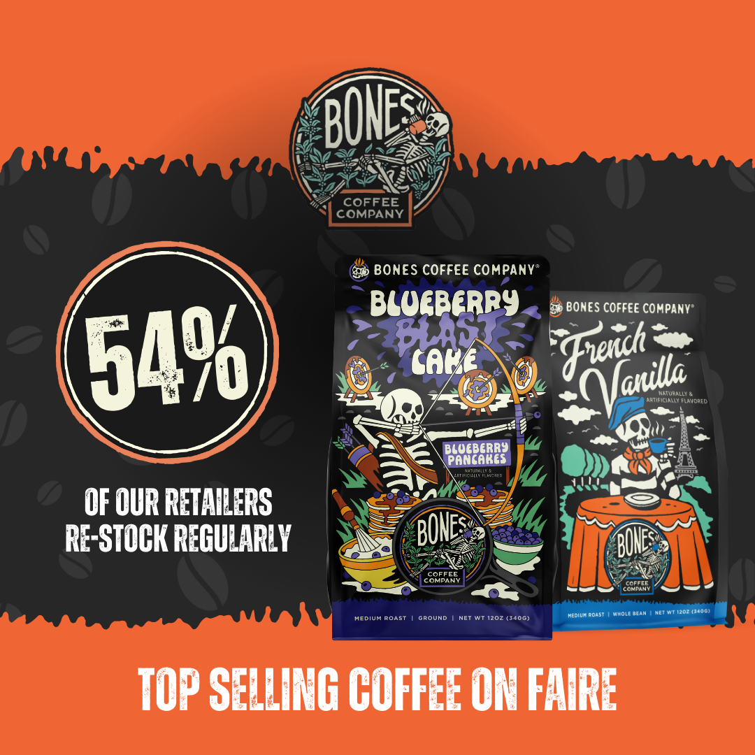 Bones Blueberry Blast Cake Ground 12 oz Coffee