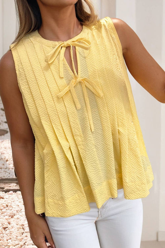 Yellow Bow Tie Tank Top
