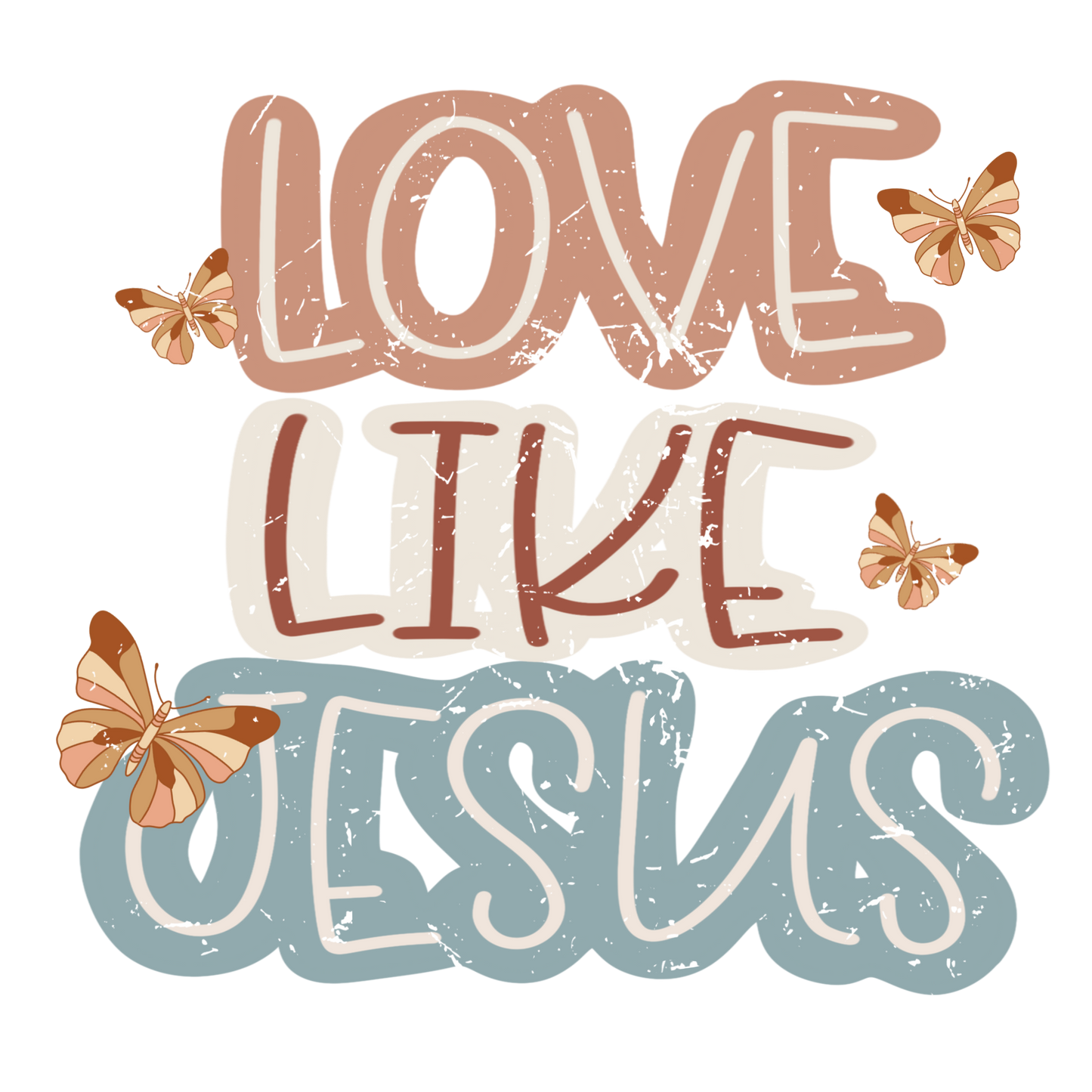 Retro Love Like Jesus Vinyl, Sticker, 3x3 in