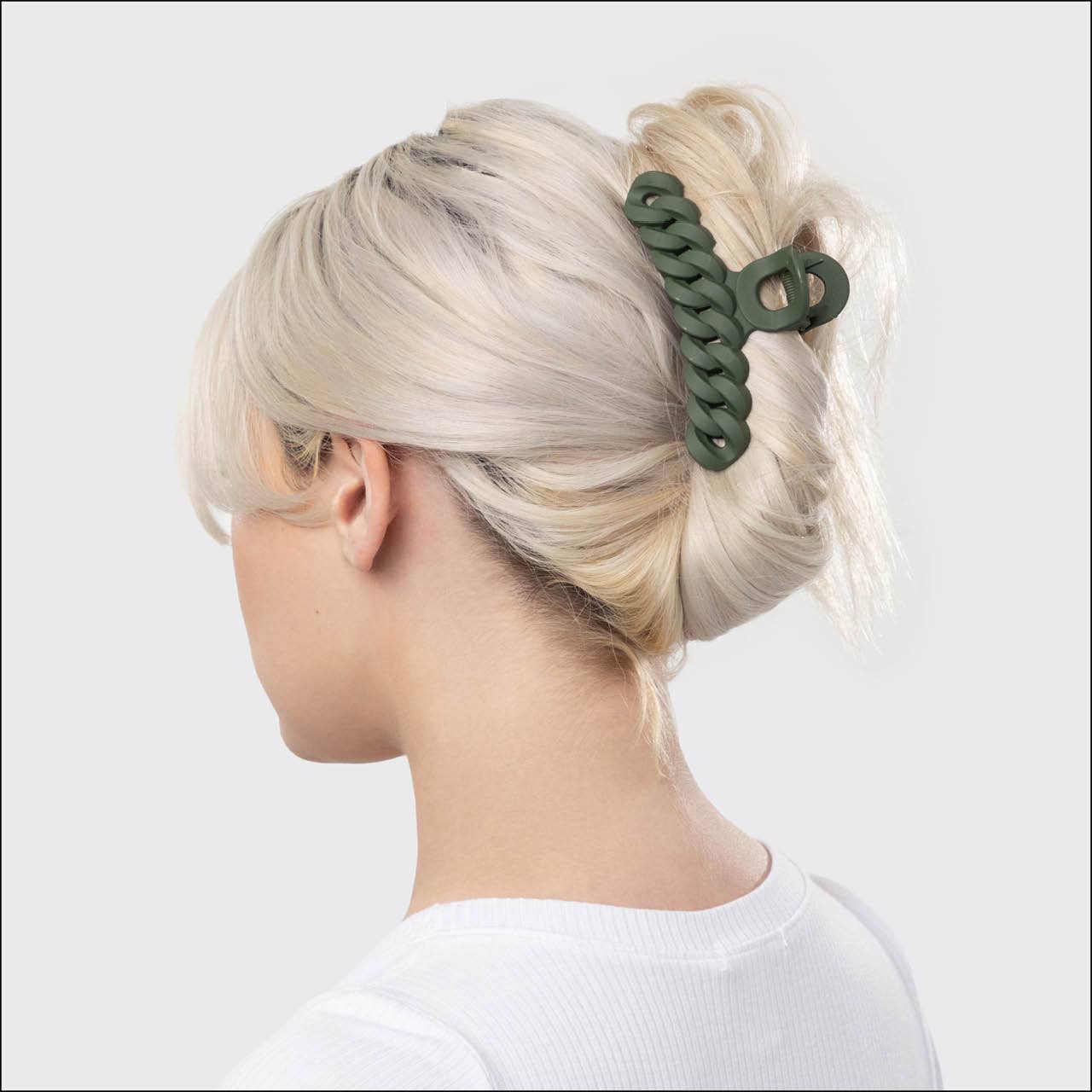 Kitsch Chain Claw Clip 3pc Set - Black/Moss