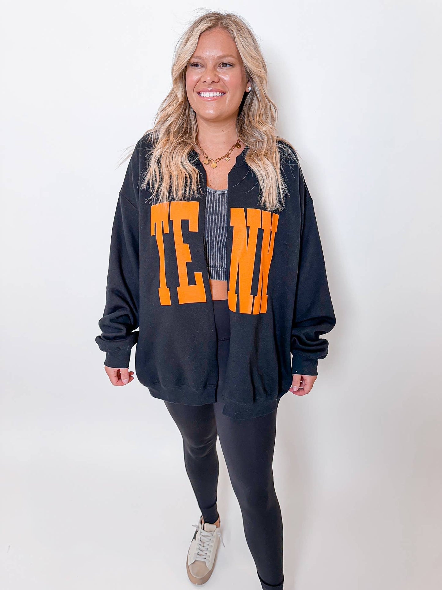 Black Tennessee Sweatshirt Cardigan