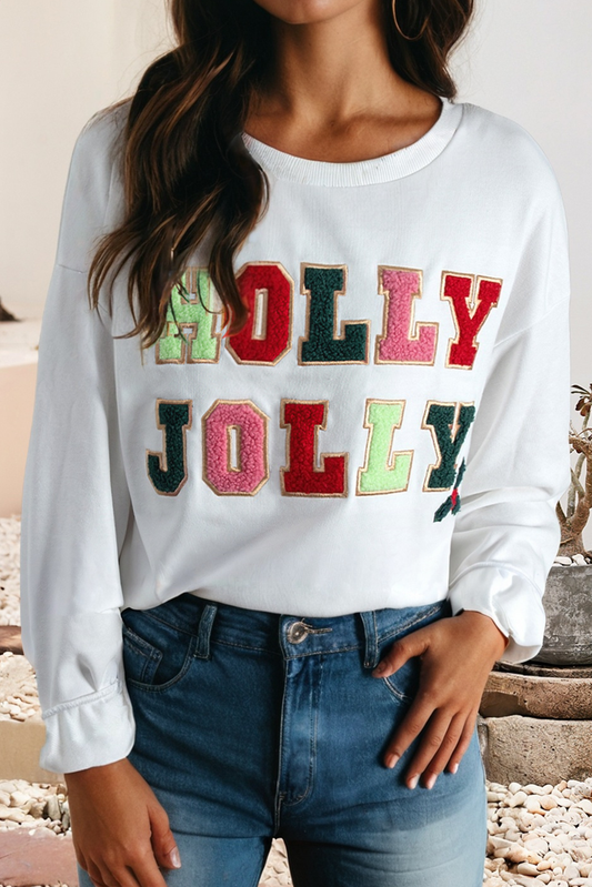 Holly Jolly Chenille Patch Sweatshirt