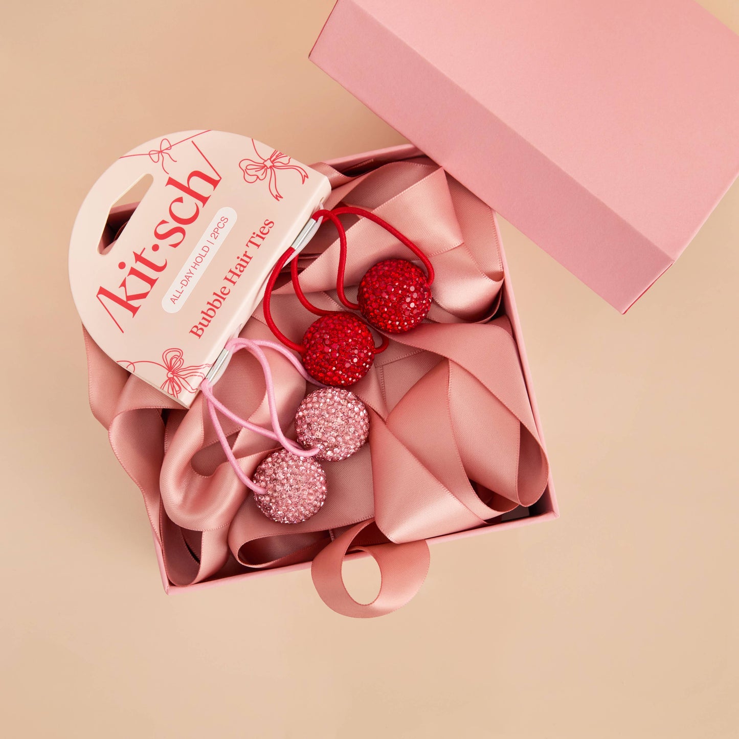 Kitsch Holiday Bubble Hair Ties 2pc Set