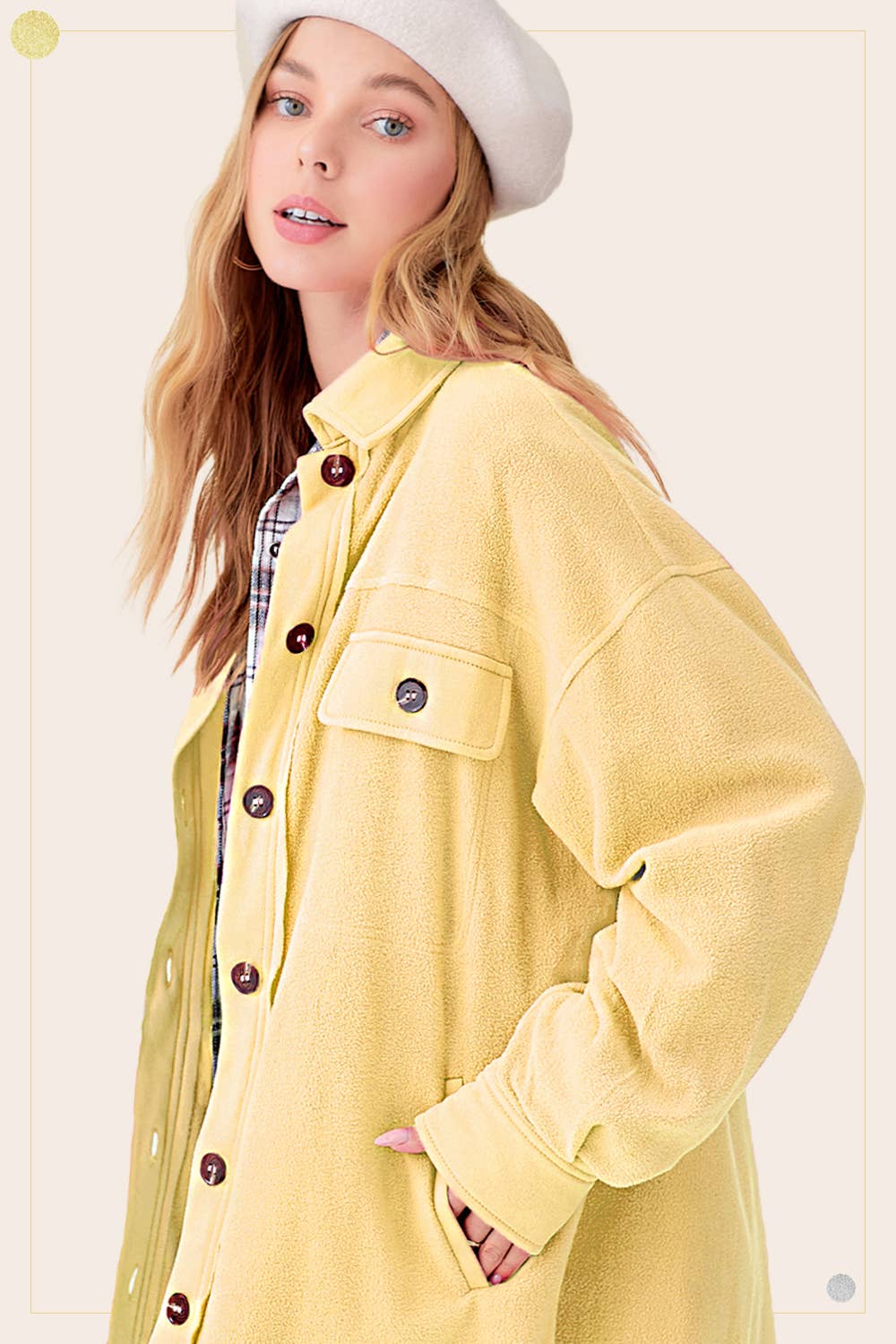 La Miel Button Down Fleece Shacket