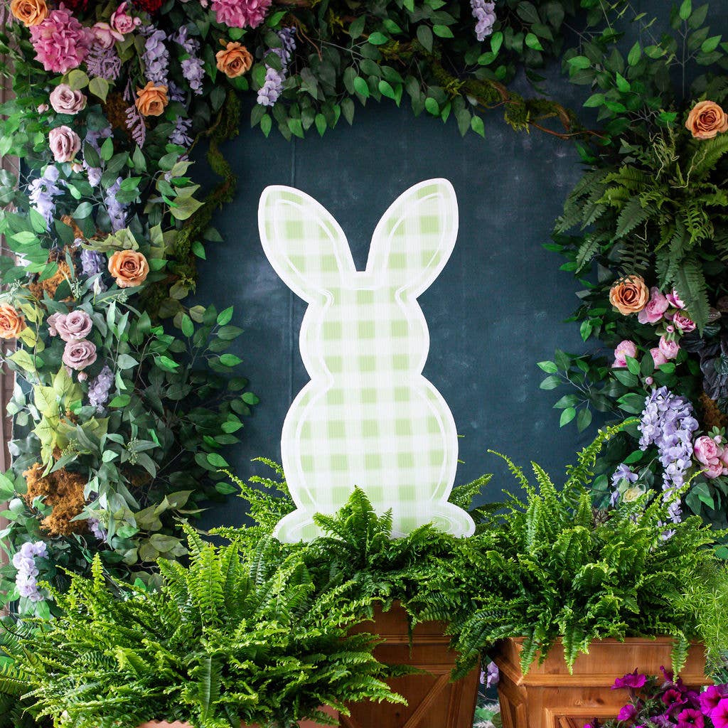 Gingham Bunny Garden Stakes Collection