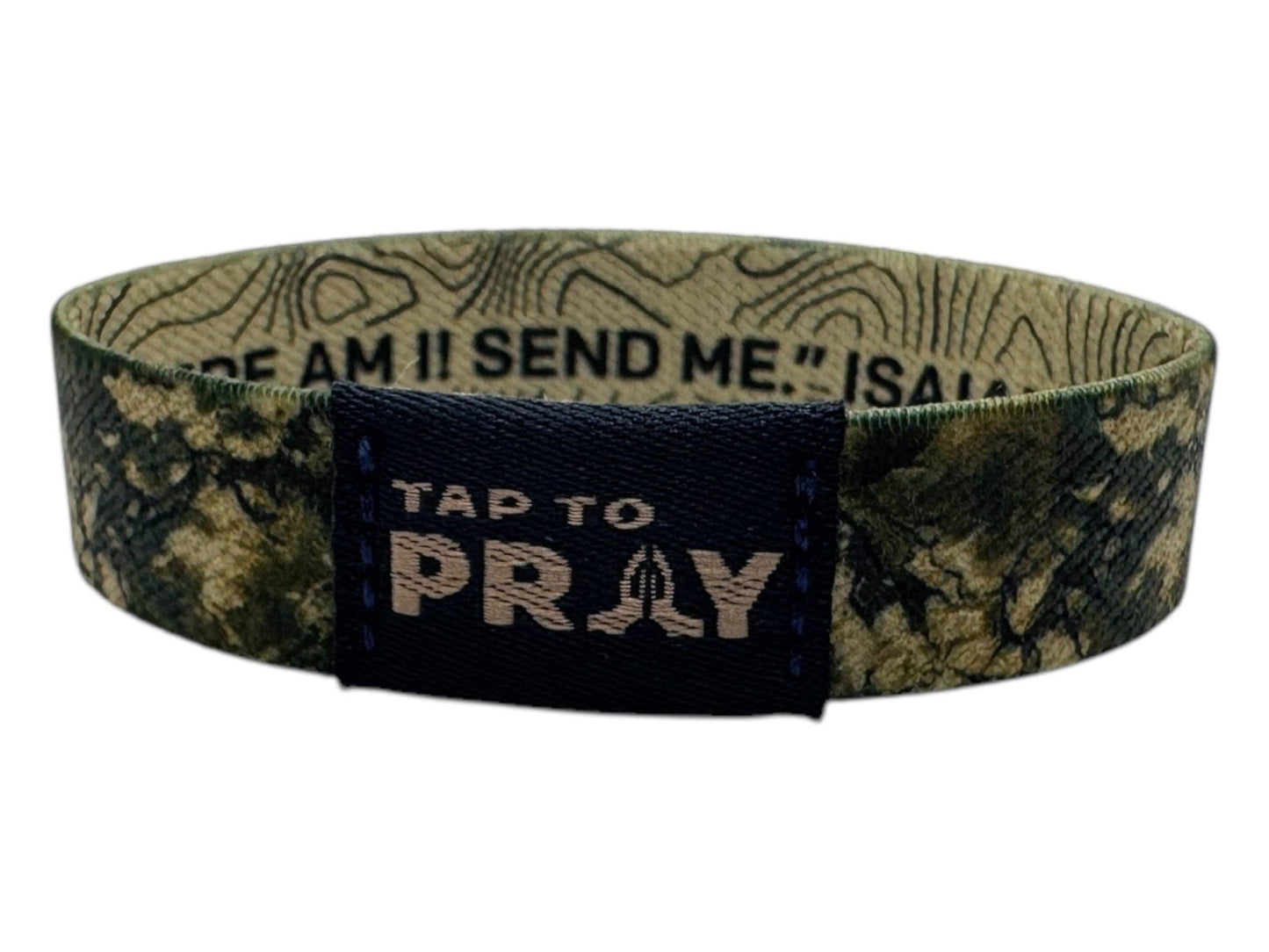 Valor Camo & Isaiah 6:8 Tap to Pray Wristband