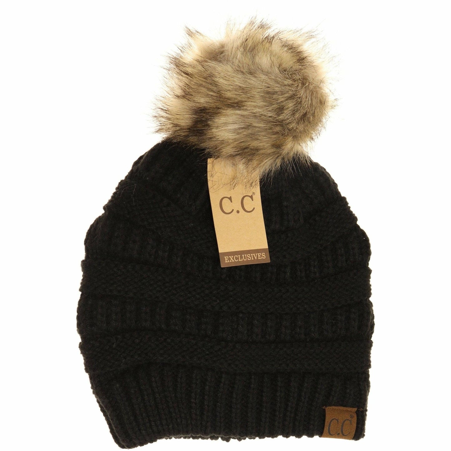 C.C Fur Pom Beanie