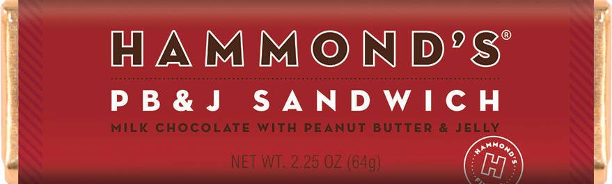 Hammonds PB & J Sandwich Milk Chocolate Candy Bar