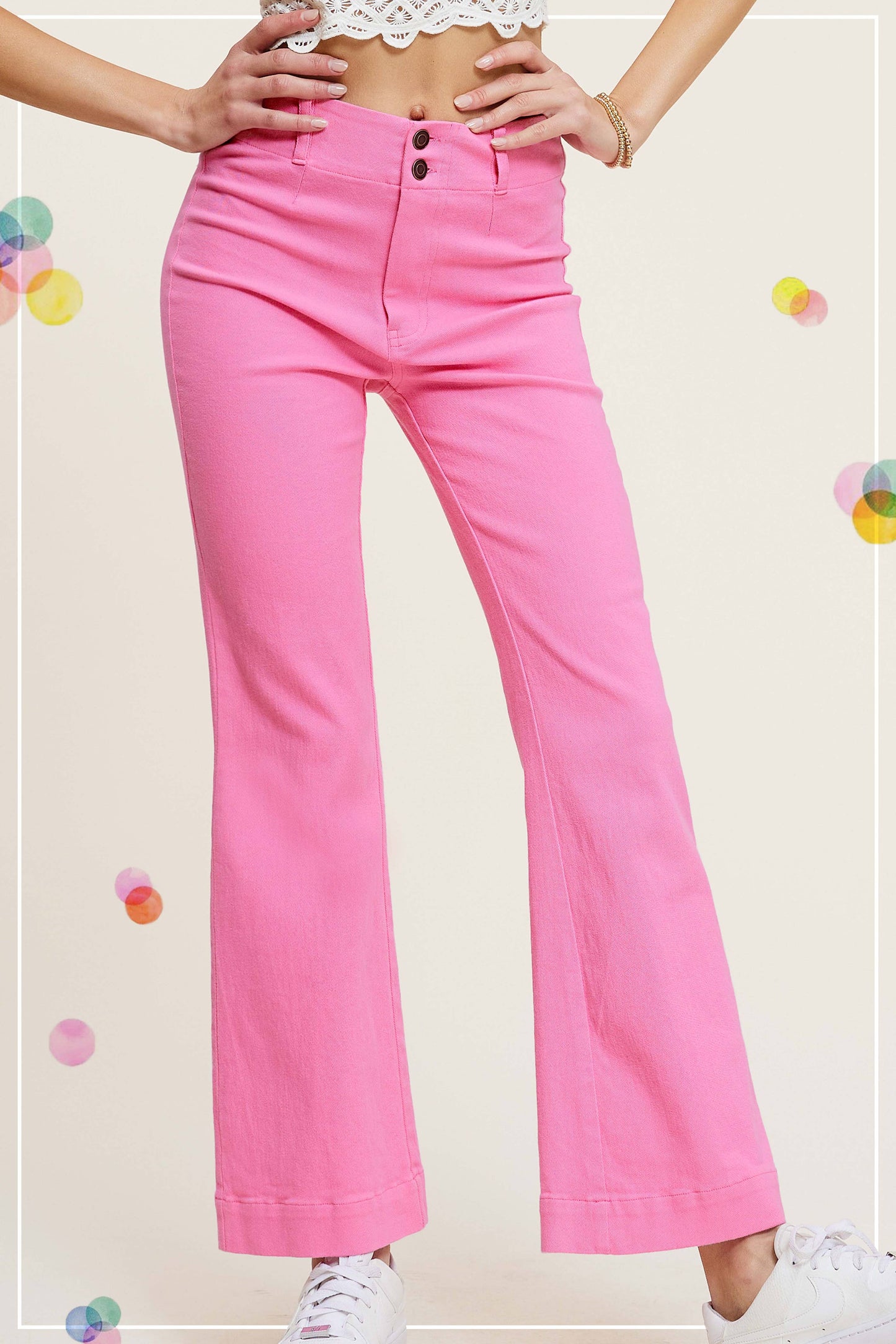 Soft Washed Stretchy High Waisted Wide Flare Pants
