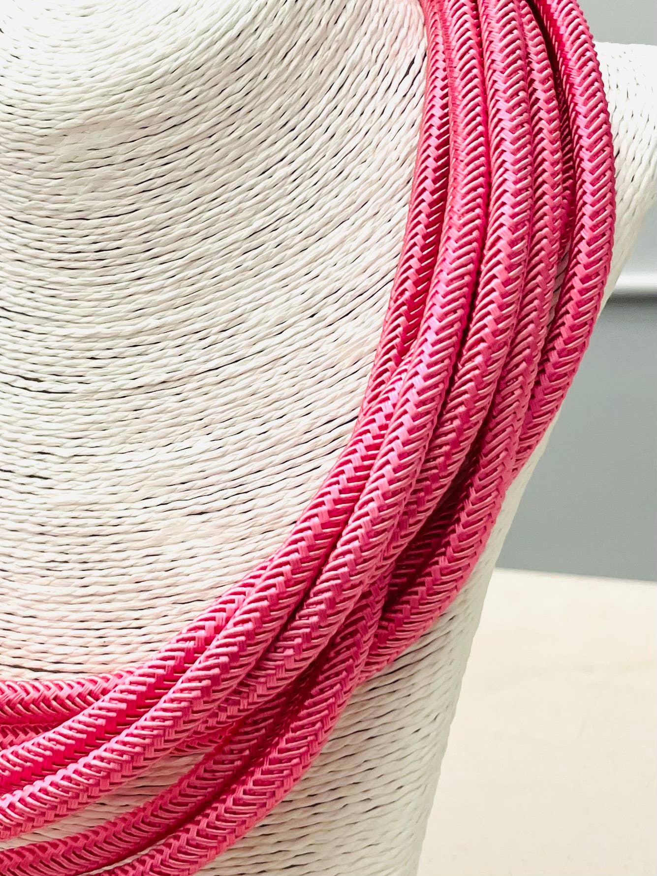 Baby Pink Cotton Rope Statement Necklace