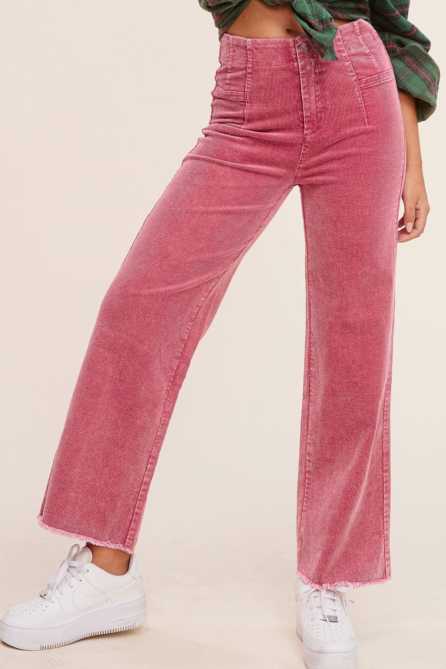 La Miel High Waisted Wide Leg Corduroy Pants