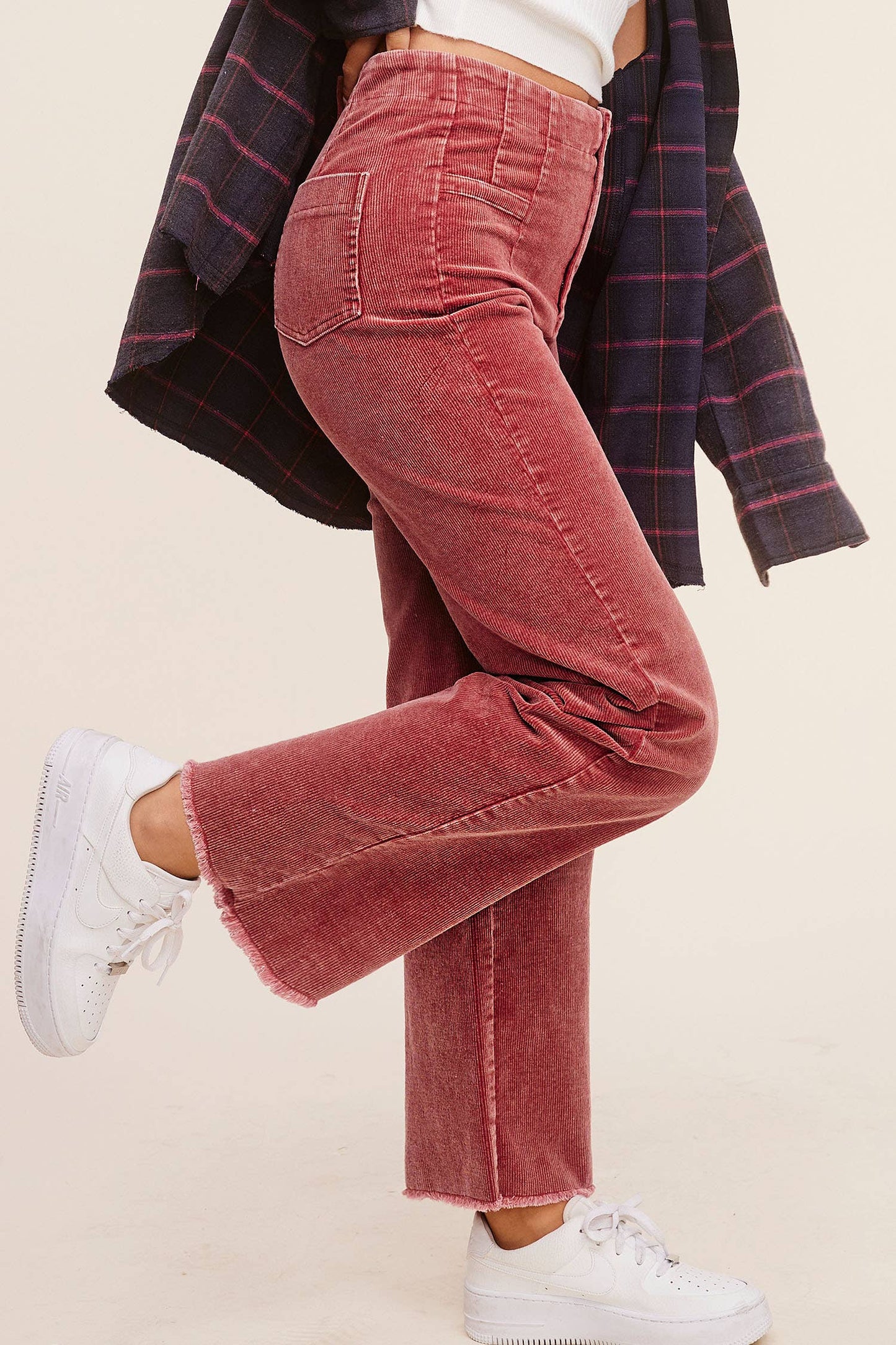 La Miel High Waisted Wide Leg Corduroy Pants