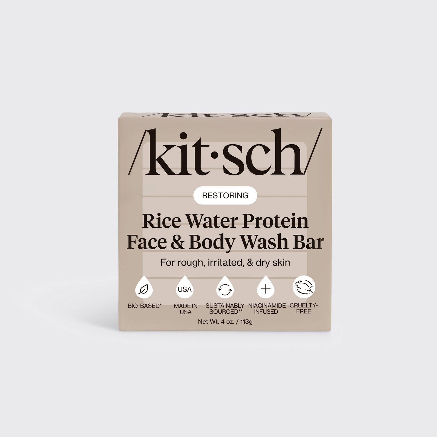 Kitsch Rice Water Protein Face & Body Wash Bar