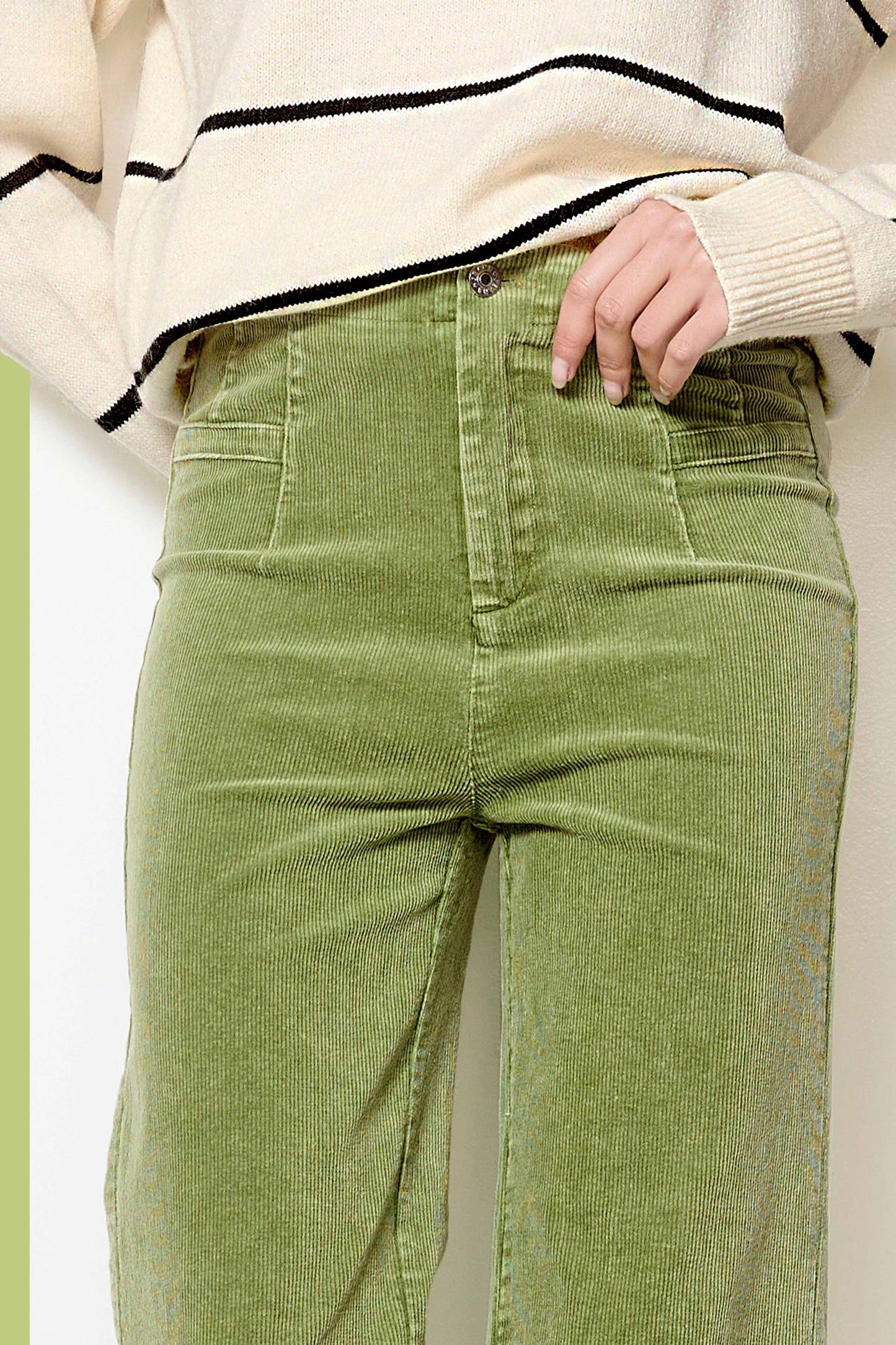 La Miel High Waisted Wide Leg Corduroy Pants