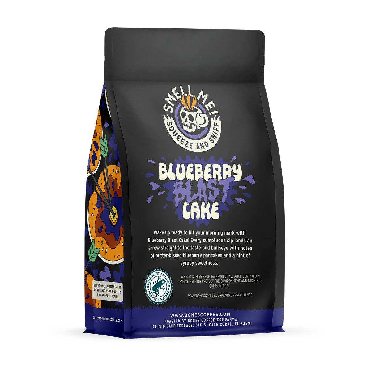 Bones Blueberry Blast Cake Ground 12 oz Coffee