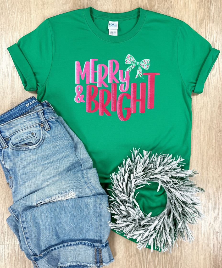 Merry & Bright Christmas Tee