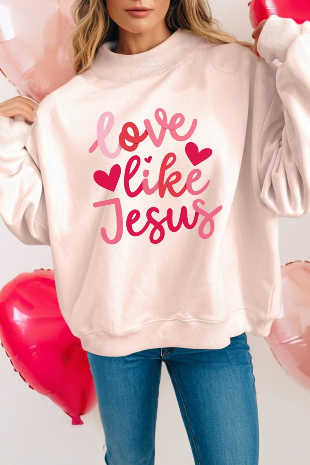 Love like Jesus Mock Neck Sweatshirt