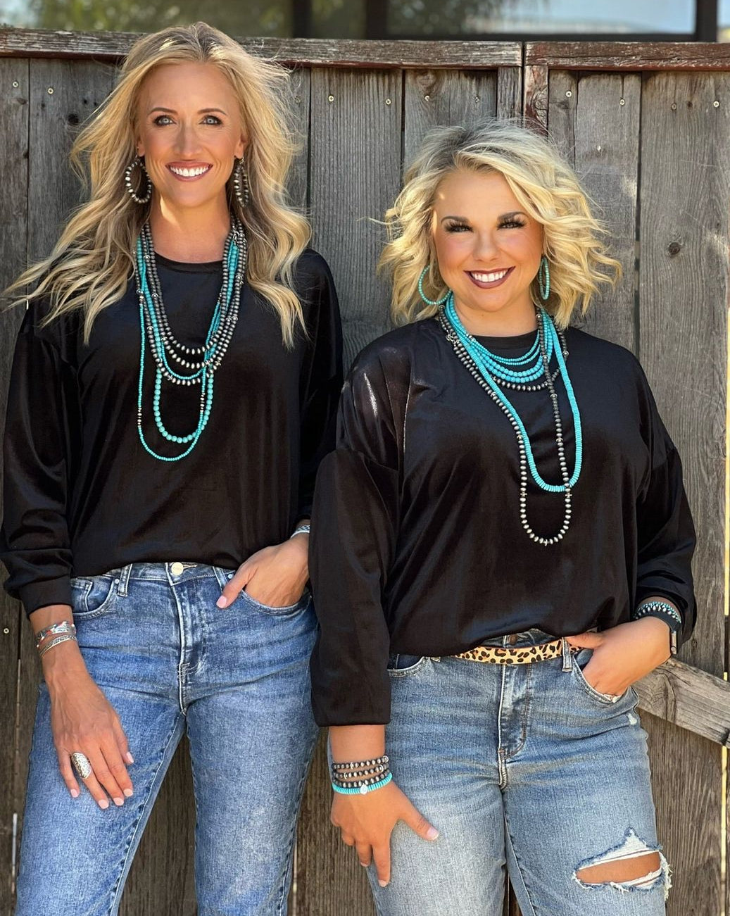 Black Long Sleeve Velvet Top