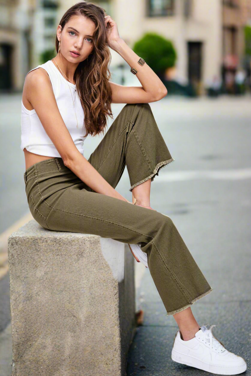 La Miel Stretchy High Waisted Flare Pants