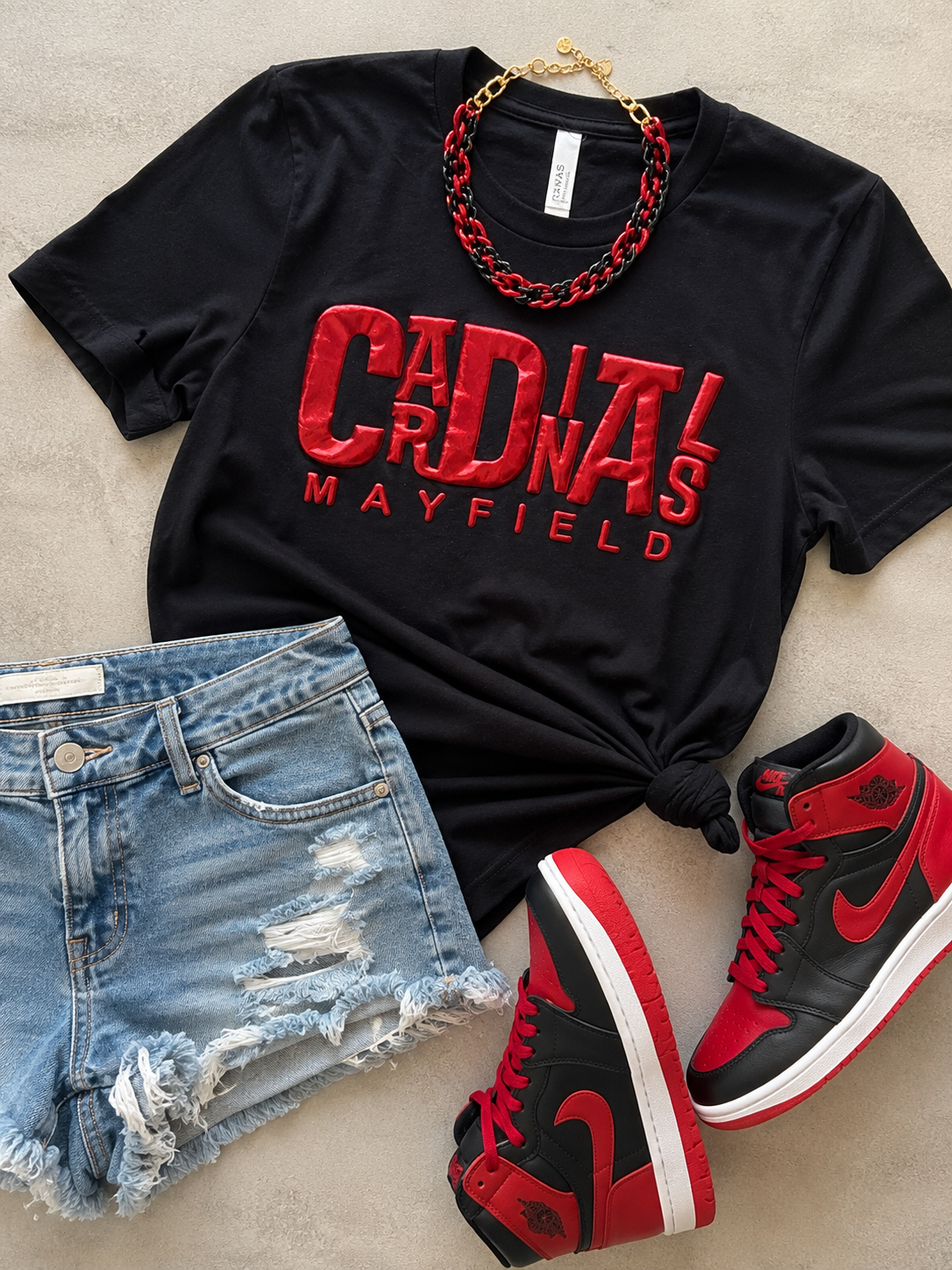 Cardinals Mayfield Metallic Puff Print Tee
