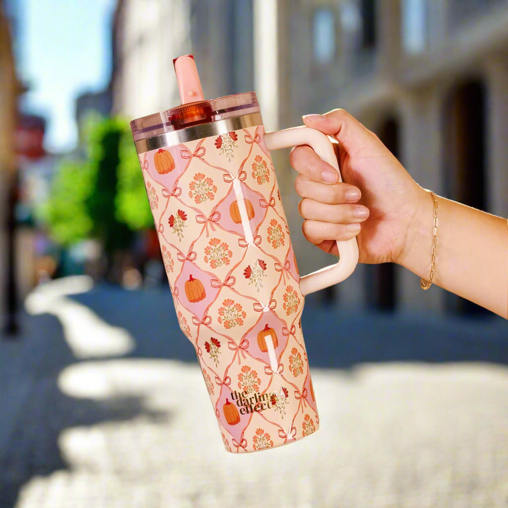 The Darling Effect Patchwork Pumpkins 40 oz Tumbler