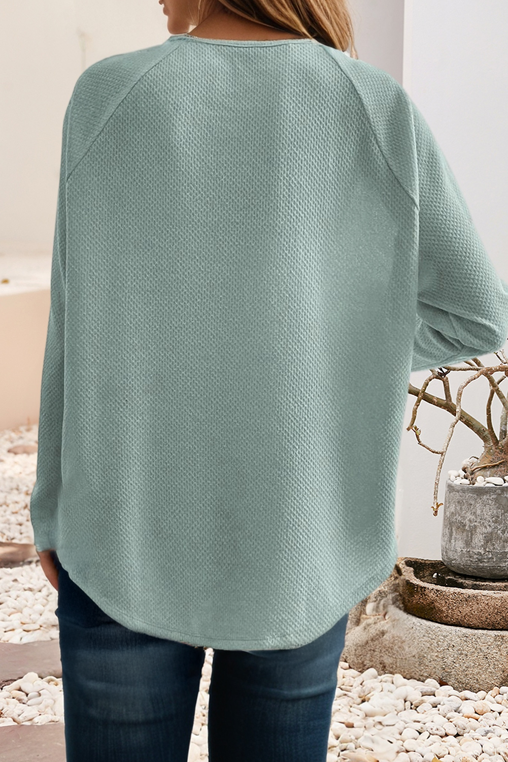 Moonlight Jade Round Neck Shift Top