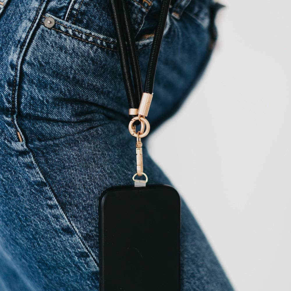 Pretty Simple Metallic Phone Holder Crossbody Strap