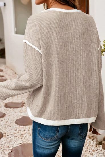 Contrast Color Trim Essential Top