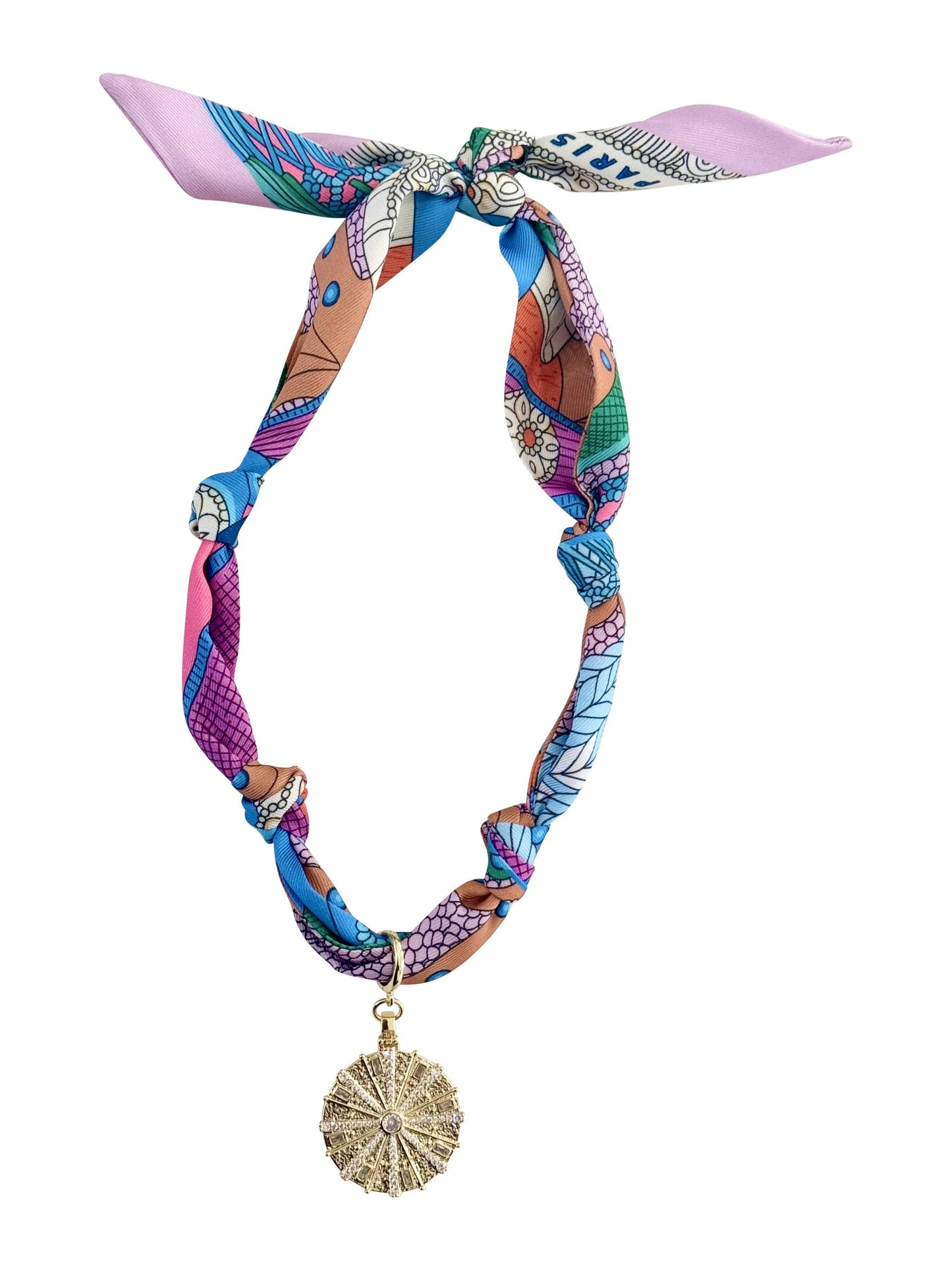 Gemelli custom scarf necklace with Large Coin