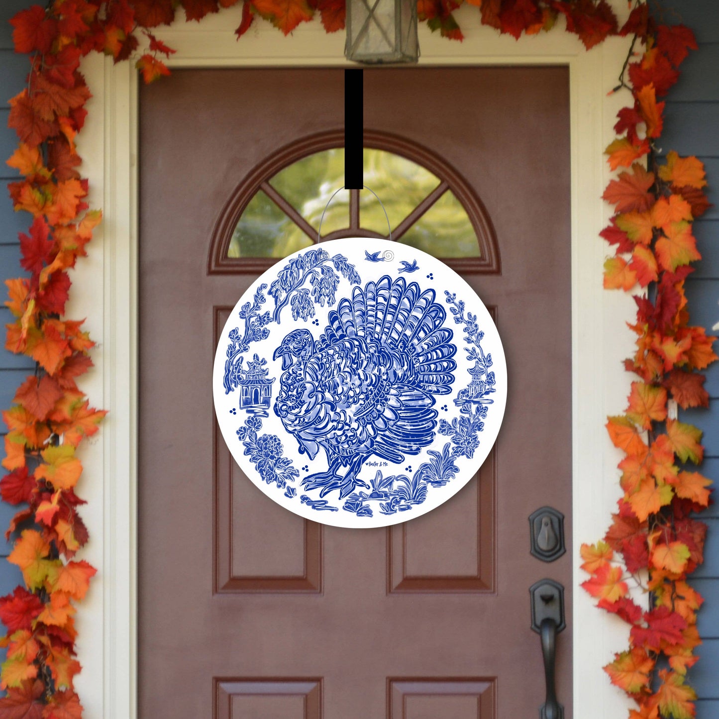 Blue Willow Turkey Door Hanger