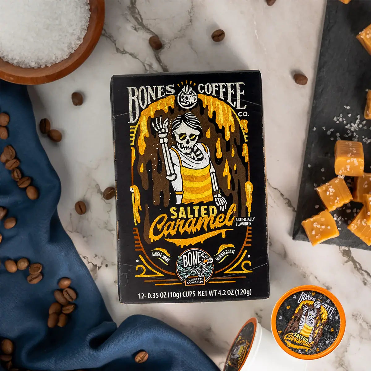Bones Salted Caramel Flavored Coffee Pods