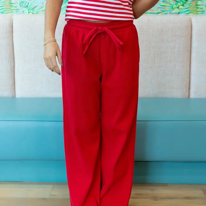 Cozy waffle knit lounge pants for women